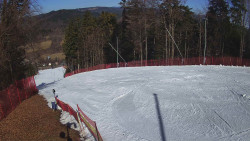 Prostřední část sjezdovky a snowpark