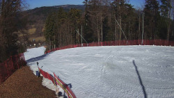 Prostřední část sjezdovky a snowpark