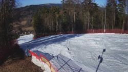 Prostřední část sjezdovky a snowpark