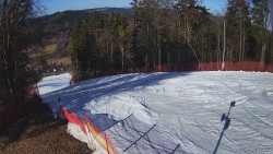 Prostřední část sjezdovky a snowpark