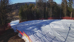 Prostřední část sjezdovky a snowpark