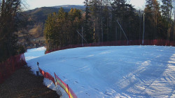 Prostřední část sjezdovky a snowpark