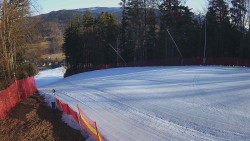 Prostřední část sjezdovky a snowpark