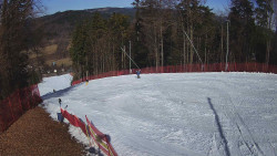 Prostřední část sjezdovky a snowpark