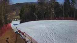 Prostřední část sjezdovky a snowpark