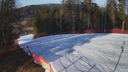 Prostřední část sjezdovky a snowpark