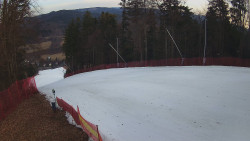 Prostřední část sjezdovky a snowpark