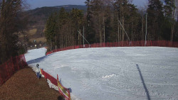 Prostřední část sjezdovky a snowpark