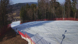 Prostřední část sjezdovky a snowpark