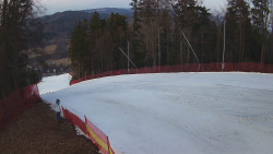 Prostřední část sjezdovky a snowpark