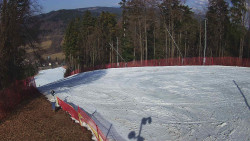 Prostřední část sjezdovky a snowpark