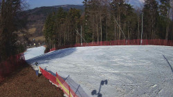 Prostřední část sjezdovky a snowpark