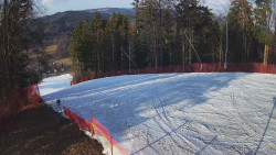 Prostřední část sjezdovky a snowpark
