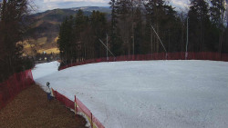 Prostřední část sjezdovky a snowpark