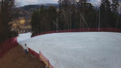Prostřední část sjezdovky a snowpark