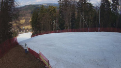 Prostřední část sjezdovky a snowpark