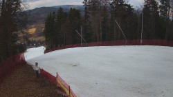 Prostřední část sjezdovky a snowpark