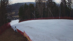 Prostřední část sjezdovky a snowpark