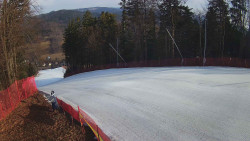 Prostřední část sjezdovky a snowpark