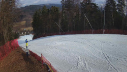 Prostřední část sjezdovky a snowpark