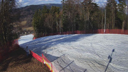 Prostřední část sjezdovky a snowpark