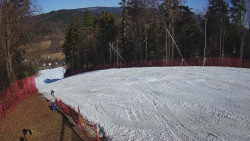 Prostřední část sjezdovky a snowpark
