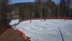 Prostřední část sjezdovky a snowpark