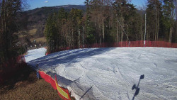 Prostřední část sjezdovky a snowpark