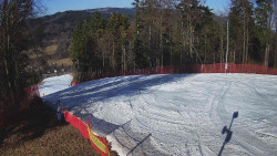 Prostřední část sjezdovky a snowpark