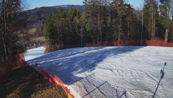 Prostřední část sjezdovky a snowpark