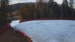 Prostřední část sjezdovky a snowpark