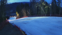 Prostřední část sjezdovky a snowpark