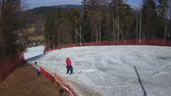 Prostřední část sjezdovky a snowpark