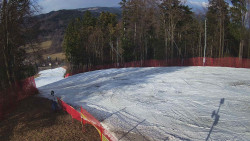 Prostřední část sjezdovky a snowpark