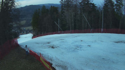 Prostřední část sjezdovky a snowpark