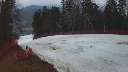 Prostřední část sjezdovky a snowpark