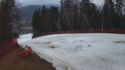 Prostřední část sjezdovky a snowpark