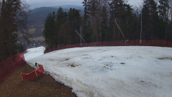 Prostřední část sjezdovky a snowpark