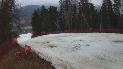 Prostřední část sjezdovky a snowpark