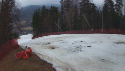 Prostřední část sjezdovky a snowpark