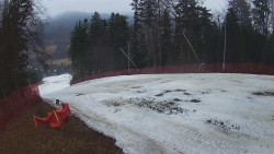 Prostřední část sjezdovky a snowpark