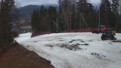 Prostřední část sjezdovky a snowpark