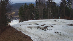 Prostřední část sjezdovky a snowpark