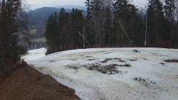 Prostřední část sjezdovky a snowpark