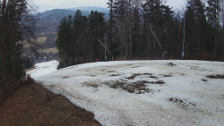 Prostřední část sjezdovky a snowpark