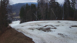 Prostřední část sjezdovky a snowpark