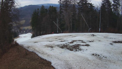 Prostřední část sjezdovky a snowpark