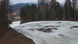 Prostřední část sjezdovky a snowpark