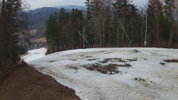 Prostřední část sjezdovky a snowpark