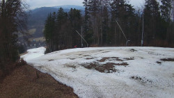 Prostřední část sjezdovky a snowpark